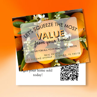 Orange You Thinking of Selling Real Estate Postcar Ankündigungspostkarte