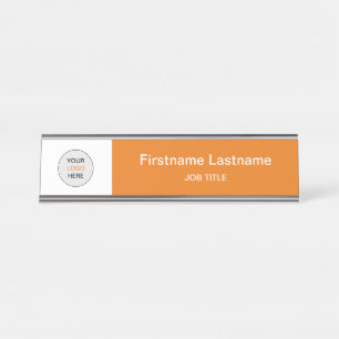 Orange your logo Moderne Schreibtischnamensplatte Schreibtischnamensplakette