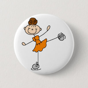 Orange Zahl Skater-Knopf Button