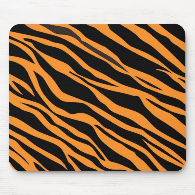 Orange Zebra Striped Mousepad (Vorne)