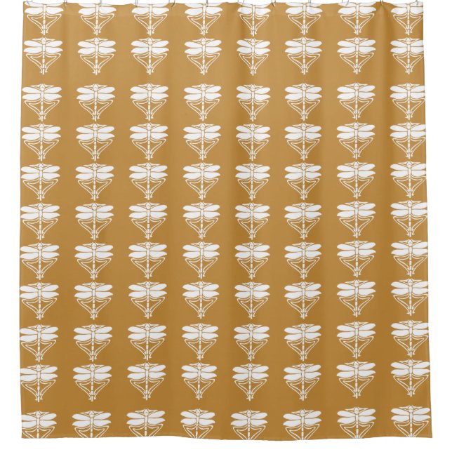 Orange Zest Arts and Crafts Drachenfliegen Duschvorhang (Vorderseite)