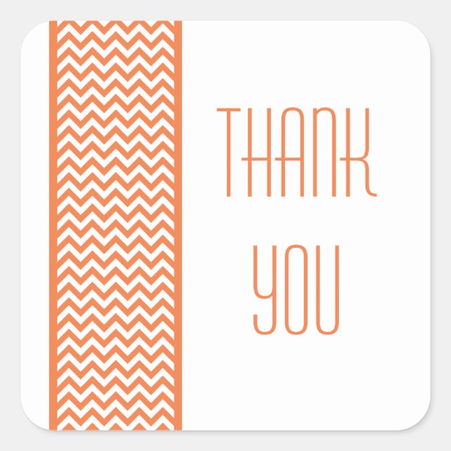 Orange Zickzack Border Danke Stickers (Vorderseite)
