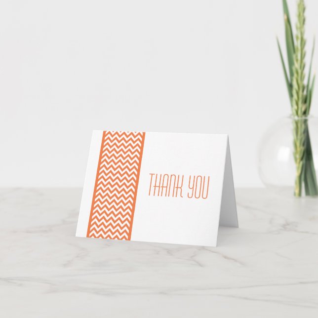 Orange Zickzack Border Dankeschön Card Dankeskarte (Vorderseite)