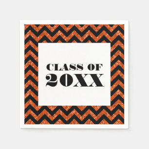 Orange Zickzack Glitzer Abschluss Papier Napkins Serviette