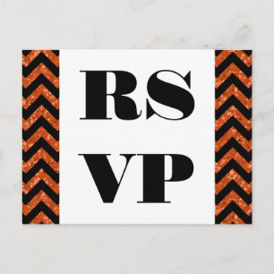 Orange Zickzack Glitzer UAWG Postkarte