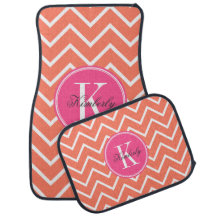 Orange Zickzack mit rosa Monogramm
