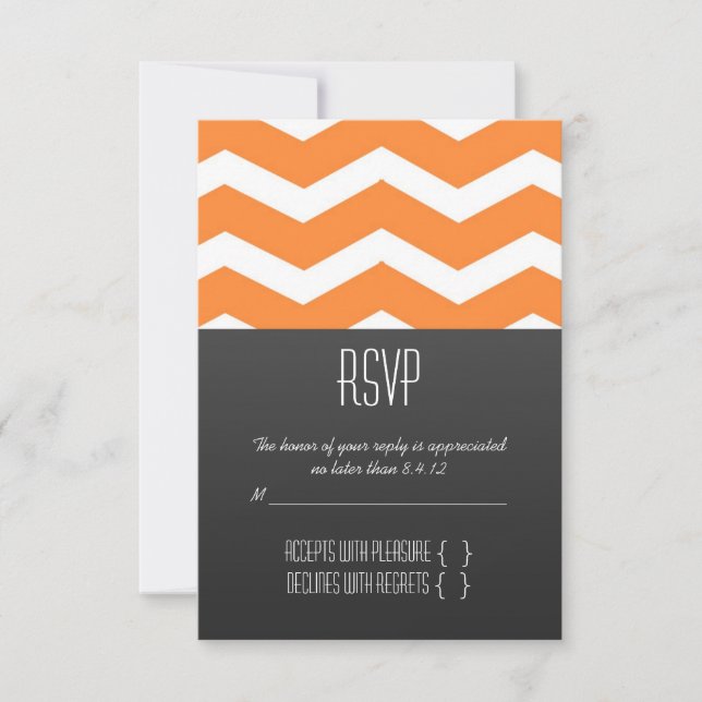 Orange Zickzack UAWG RSVP Karte (Vorderseite)