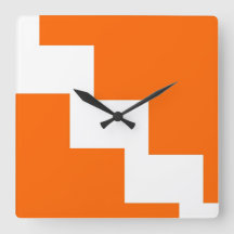 Orange Zickzack Wand-Uhr