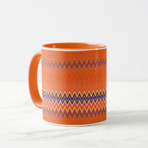 Orange Zigzag Tasse