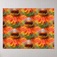 Orange Zinnia Blume Abstrakt Art