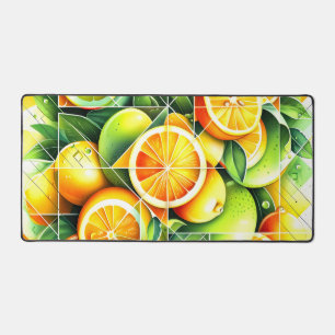 Orange Zitrone Botanisch Zitrus Geometrisch Schreibtischunterlage