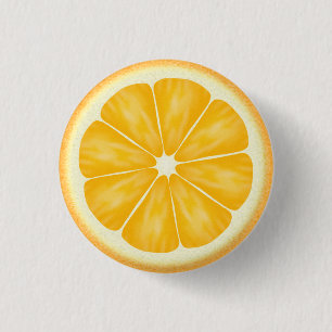 Orange Zitrusfrucht-Scheibe Button