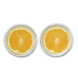 Orange Zitrusfrucht-Scheibe-Gelb-Manschettenknöpfe Manschettenknöpfe