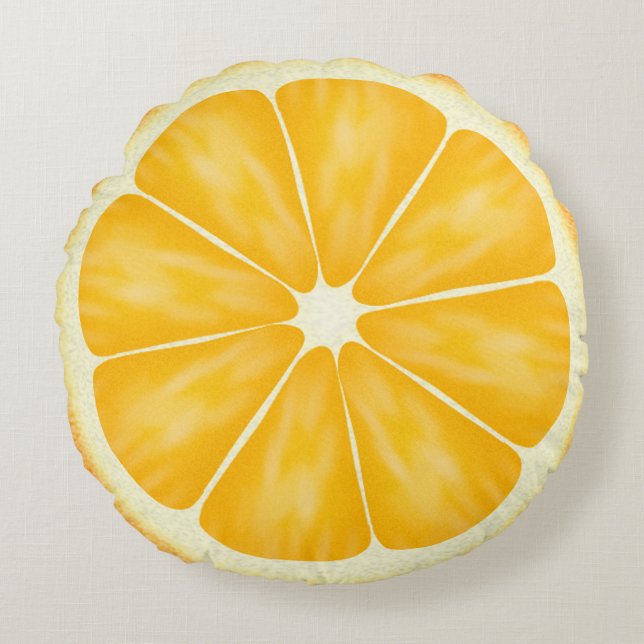 Orange Zitrusfrucht-Scheibe Rundes Kissen (Vorderseite)