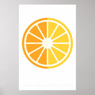 Orange Zitrusfrucht-zitieren Retro Poster