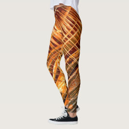 Orange zu braun gestreift leggings