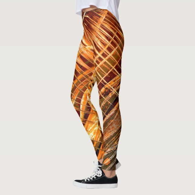 Orange zu braun gestreift leggings (Links)