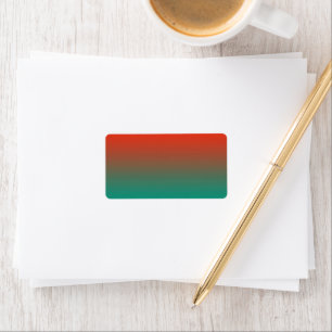 Orange zu teal Ombre-Design Adressaufkleber