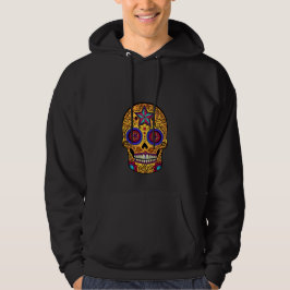 Orange Zuckerschädel Hoodie