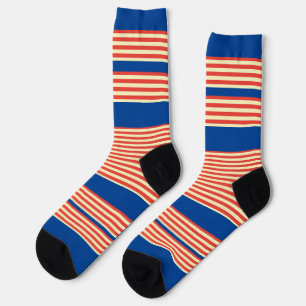Orangeblaue Streifen Socken