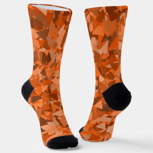 Orangebraunes Dreieckmuster Socken