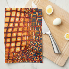 OrangeBrown-Design, das wie ein Jute-Netzwinkel au Geschirrtuch