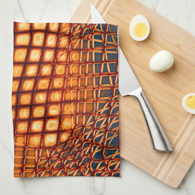 OrangeBrown-Design, das wie ein Jute-Netzwinkel au Geschirrtuch (Viertel Falte)