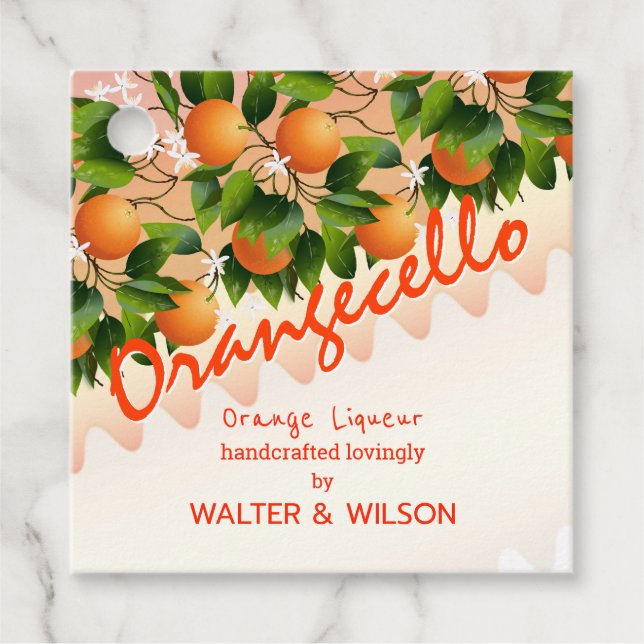 Orangecello Orange Fruit Wedding Geschenkanhänger (Vorderseite)