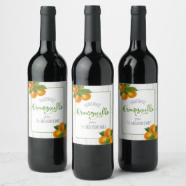 Orangecello rusorangefarbenes, benutzerdefiniertes weinetikett