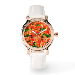 Orangefächer für Tulpen Armbanduhr