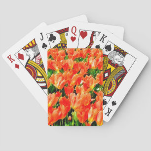 Orangefächer für Tulpen Spielkarten