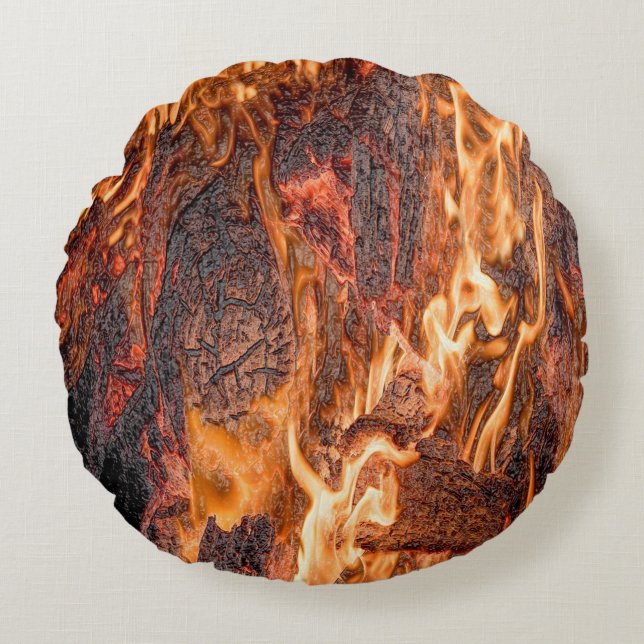 Orangefarben Rundes Kissen (Vorderseite)
