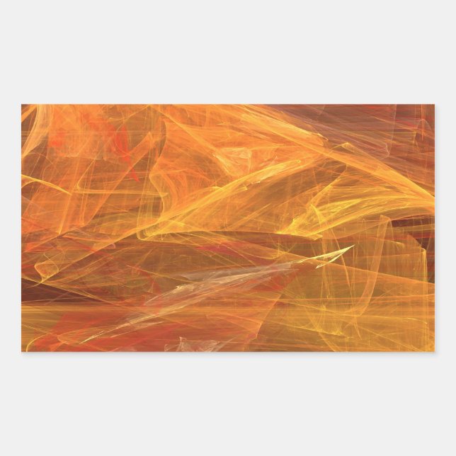 Orangefarbene Abstrakte Fraktal-Rectangle-Aufklebe Rechteckiger Aufkleber (Vorderseite)