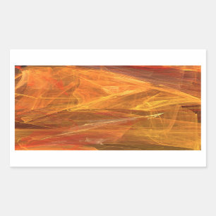 Orangefarbene Abstrakte Fraktal-Rectangle-Aufklebe Rechteckiger Aufkleber