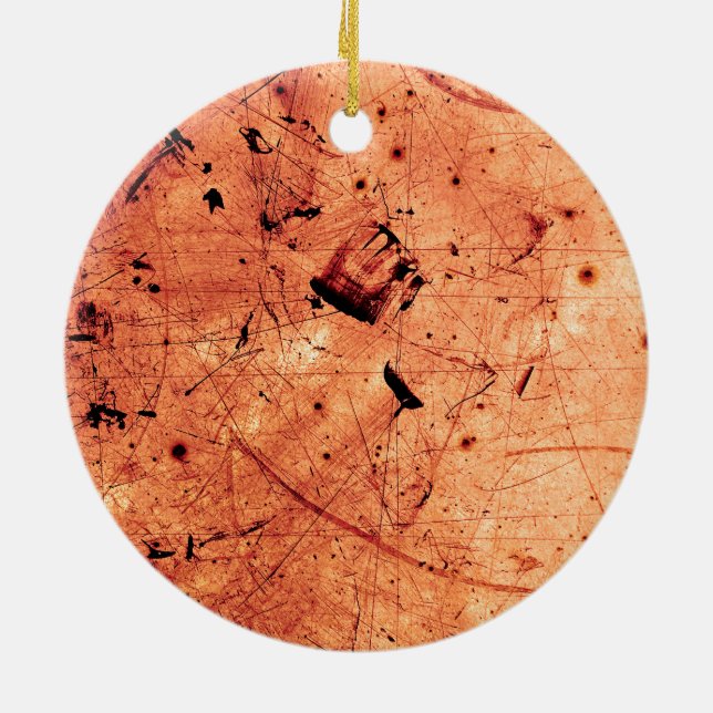 Orangefarbene abstrakte Kunst Keramik Ornament (Hinten)