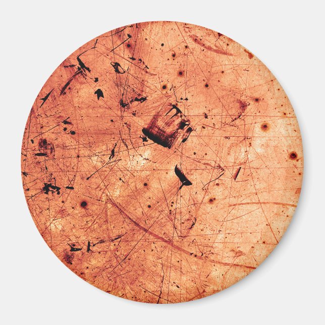 Orangefarbene abstrakte Kunst Magnet (Vorne)