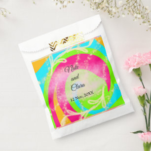 Orangefarbene Aquarellfarben, handbemalt Hochzeit Geschenktütchen
