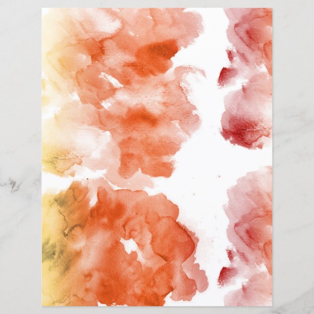 Orangefarbene Aquarellfärbungen weiche Pastellfarb (Vorderseite)