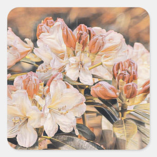 Orangefarbene Azeenblüte Quadratischer Aufkleber