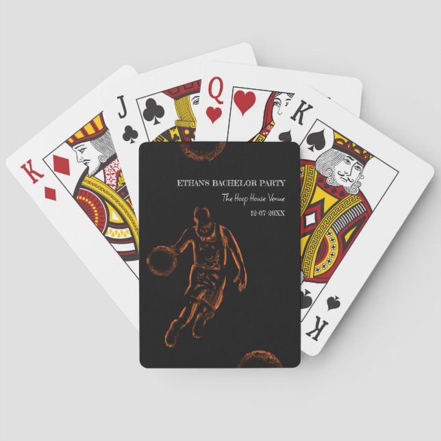 Orangefarbene Basketballmannschaft Spielkarten (Rückseite)