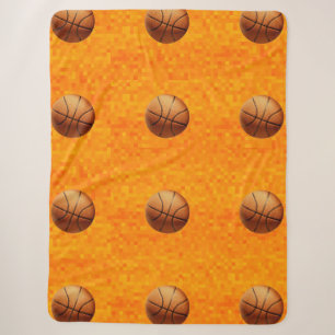 Orangefarbene Basketballs auf Golden Orange, Sherpadecke