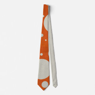 Orangefarbene Bereiche auf Stein-Leder-Druck Krawatte