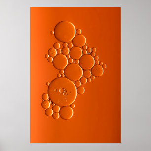 Orangefarbene Blasen Poster