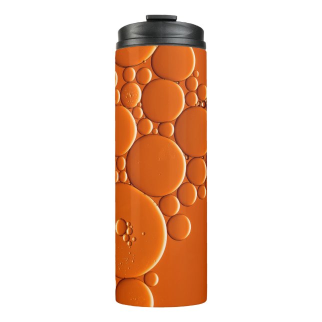 Orangefarbene Blasen Thermosbecher (Vorderseite)
