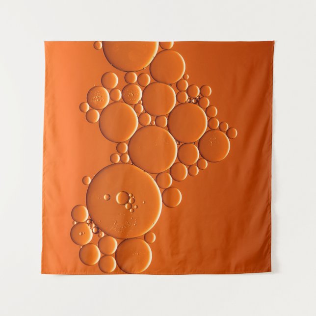 Orangefarbene Blasen Wandteppich (Vorderseite)