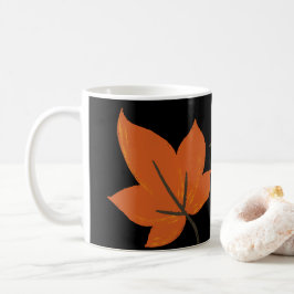 Orangefarbene Blätter im Herbstmuster Kaffeetasse