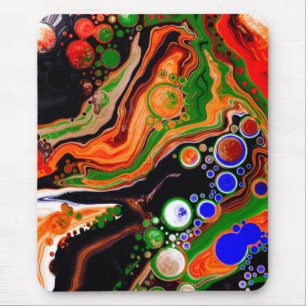 Orangefarbene, blaue, grüne, schwarze, digitale Fl Mousepad
