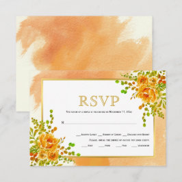 Orangefarbene Blume Blumenkohle Hochzeit im Herbst RSVP Karte