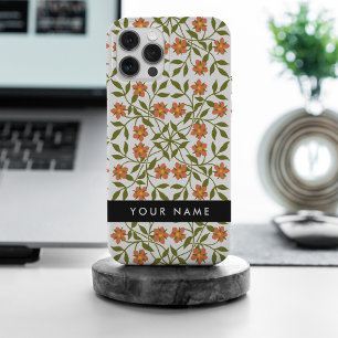 Orangefarbene Blume, Blumenmuster, Boho, Ihr Name Case-Mate iPhone Hülle