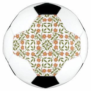 Orangefarbene Blume, Blumenmuster, Grünpflanzen, B Fußball